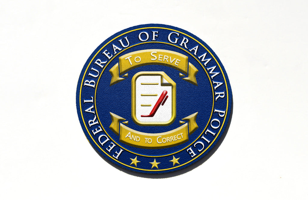 Round Grammar Police Mouse Pad