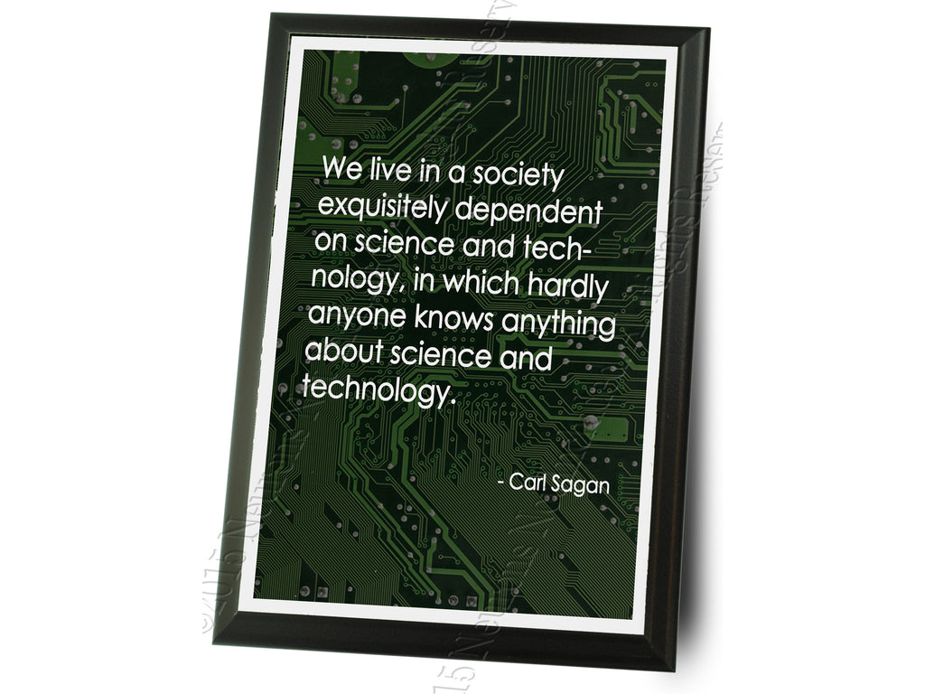 Carl Sagan Quote Typography Wall Plaque - 9" x 12"