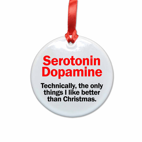 Serotonin / Dopamine Ceramic Christmas Ornament