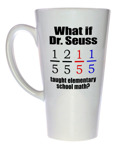Dr Seuss as a Math Teacher Coffee or Tea mug, Latte Size