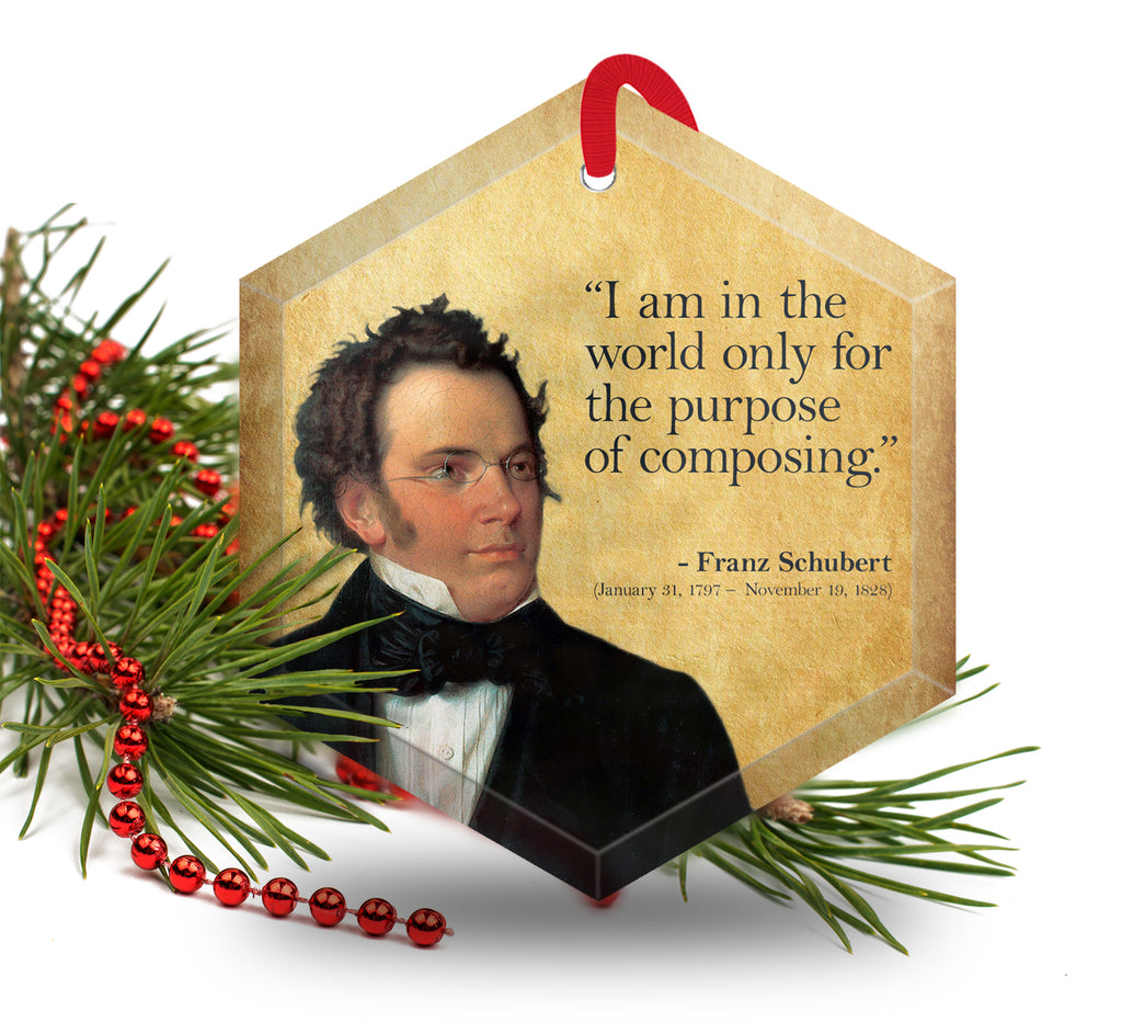 Franz Schubert - Famous Musical Composers Glass Christmas Ornament