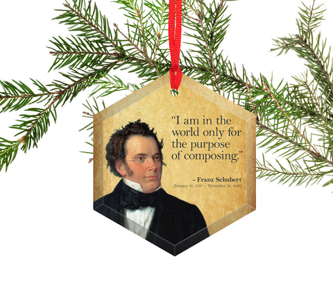 Franz Schubert - Famous Musical Composers Glass Christmas Ornament