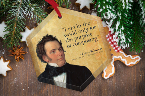 Franz Schubert - Famous Musical Composers Glass Christmas Ornament