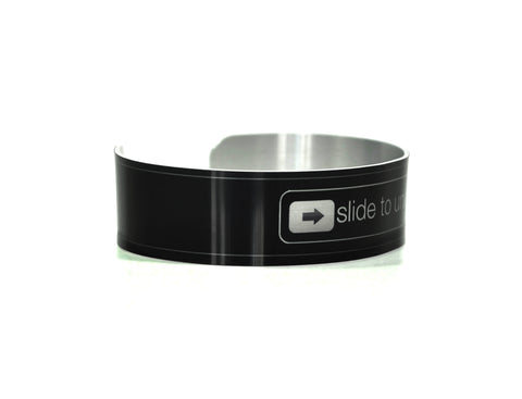 Slide to Unlock iPhone Aluminum Geek Bracelet