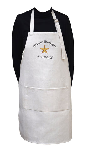 Personalized Star Baker Adjustable Neck Apron With Large Front Pocket