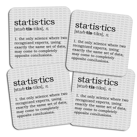 Statistics Definition Coasters with Display Holder