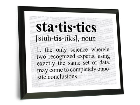 Statistics Definition Funny Typography Wall Plaque