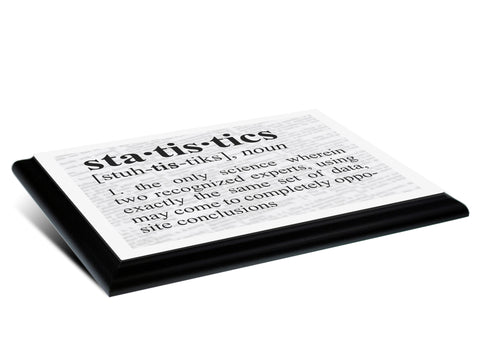 Statistics Definition Funny Typography Wall Plaque