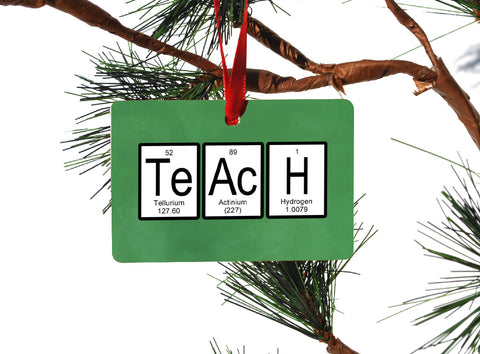 Teach Periodic Table of Elements Christmas Ornament