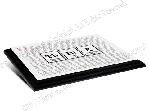 Think Periodic Table of Elements Typography Wall Plaque