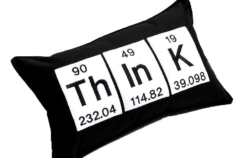 think periodic table pillow