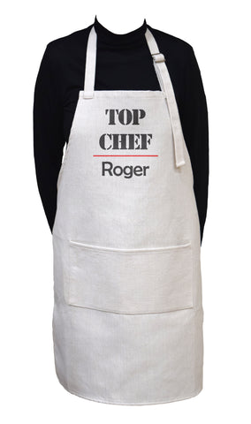 Top Chef Adjustable Neck Apron With Large Front Pocket - Can Be Personalized