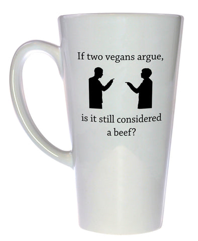 Vegan Argument Funny Coffee or Tea mug, Latte Size