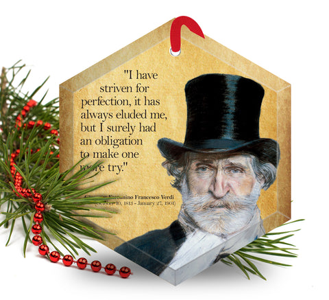 Giuseppe Verdi  - Famous Musical Composers Glass Christmas Ornament