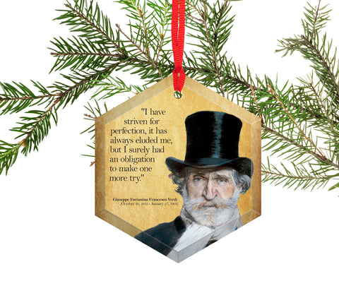 Giuseppe Verdi  - Famous Musical Composers Glass Christmas Ornament