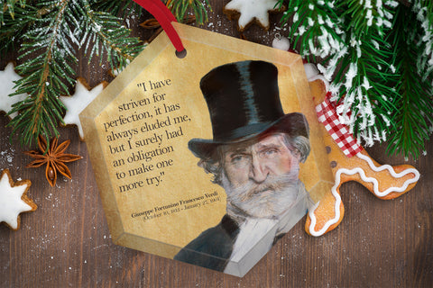 Giuseppe Verdi  - Famous Musical Composers Glass Christmas Ornament