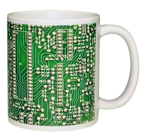 Green Circuit Board Image Wraparond Coffee or Tea Mug