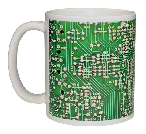 Green Circuit Board Image Wraparond Coffee or Tea Mug